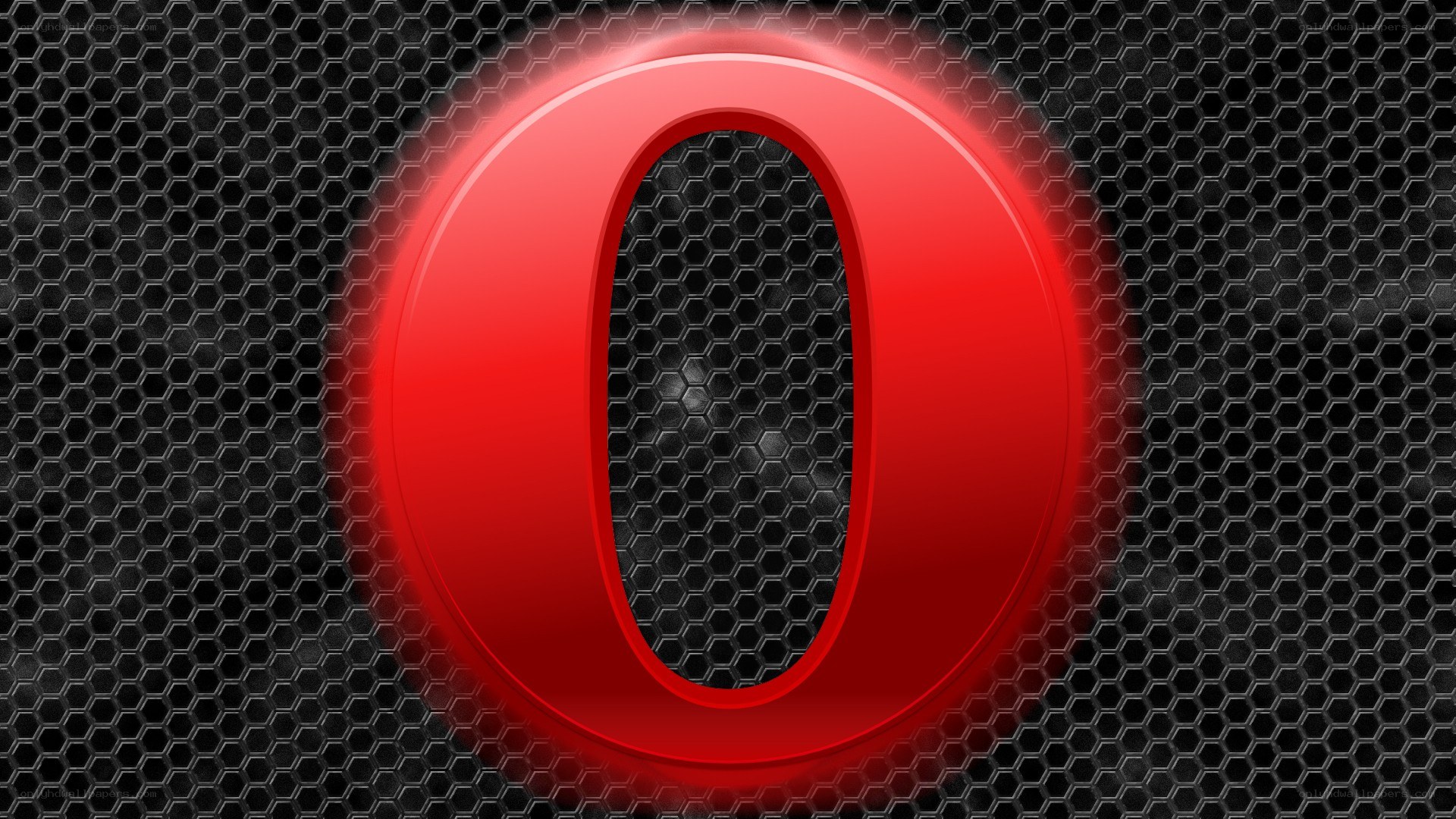 Opera browser logo on mesh
