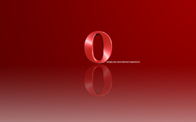 Opera browser logo on red