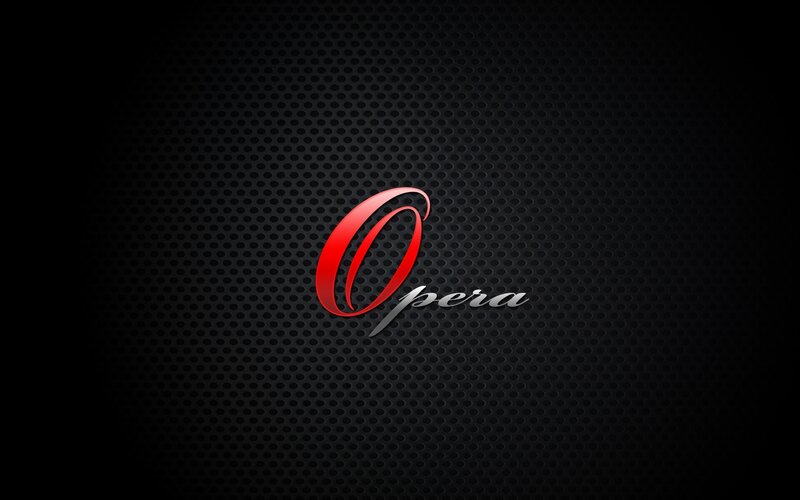 Opera logo on mesh background