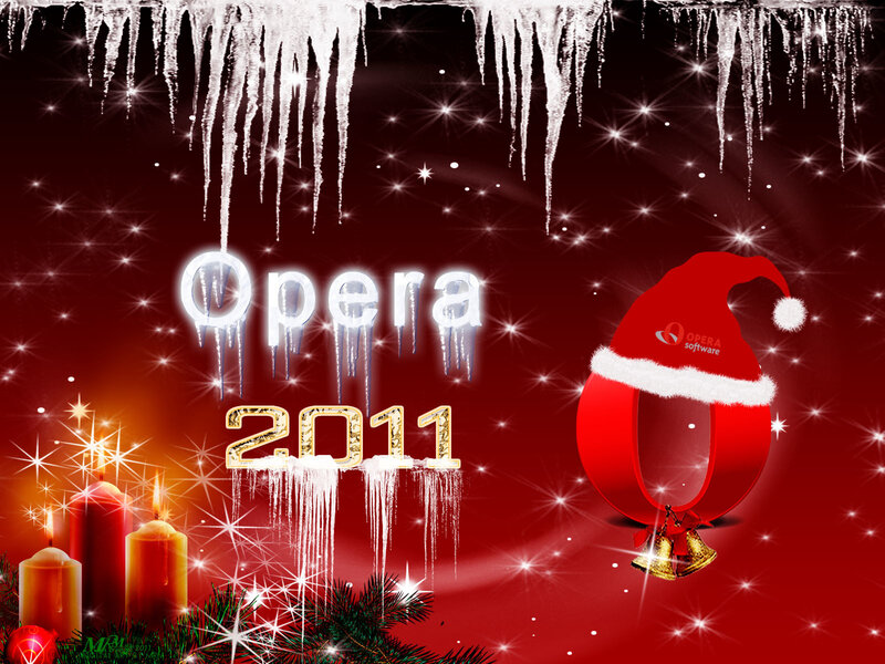 Opera Logo with Christmas Elements