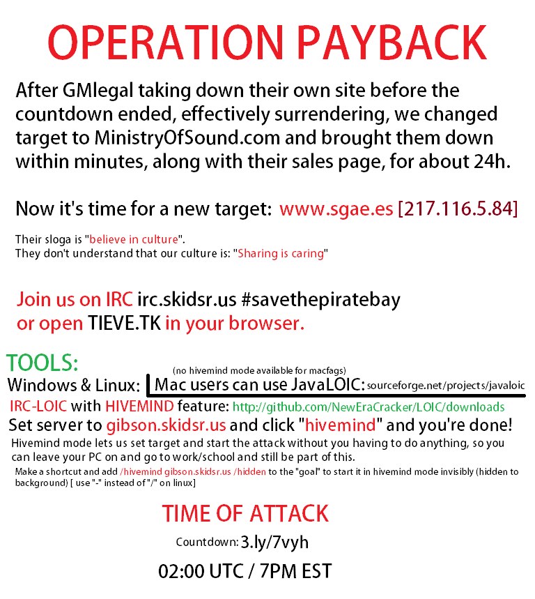 Operation Payback announcement