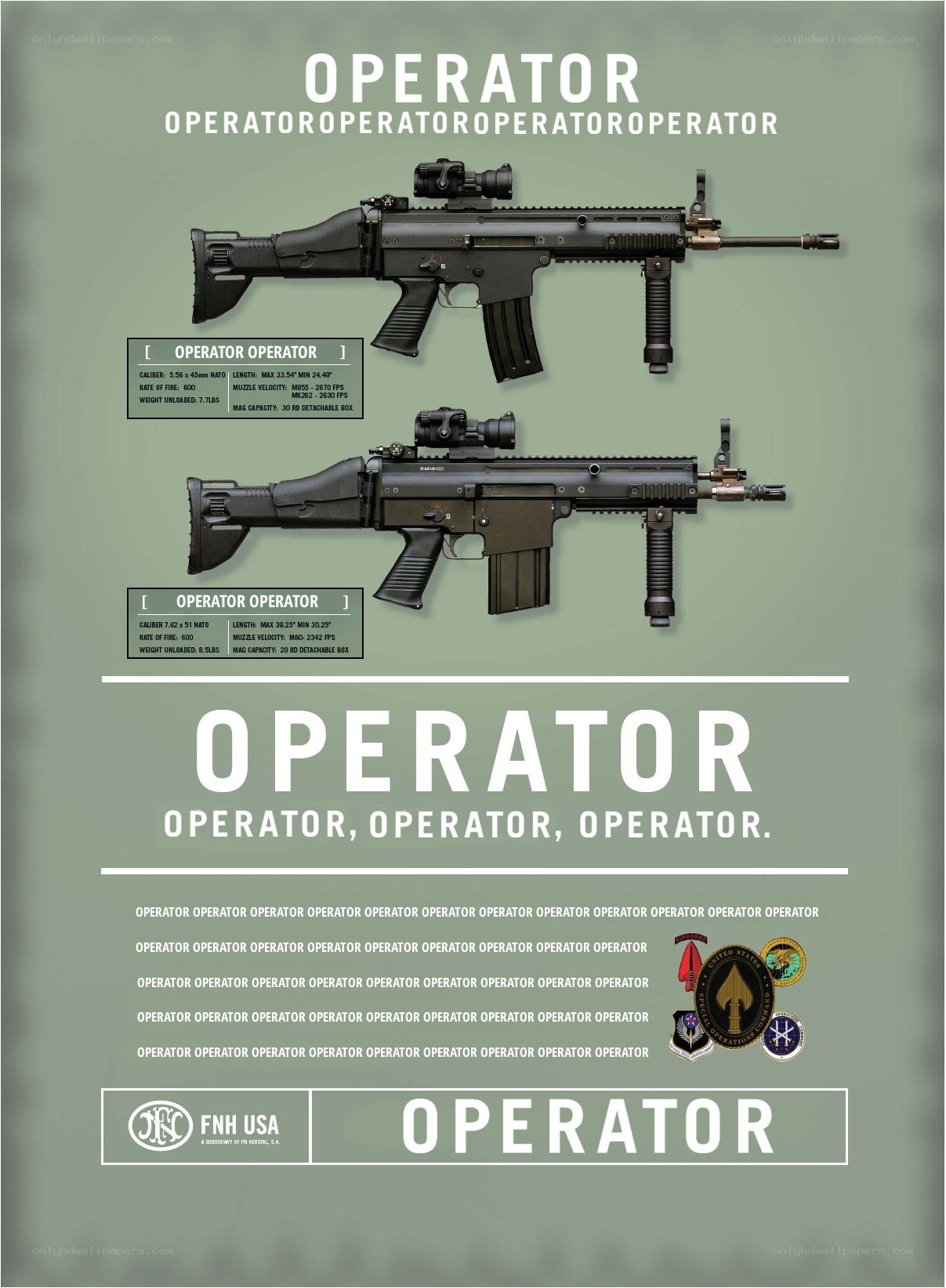 Operator rifle advertisement