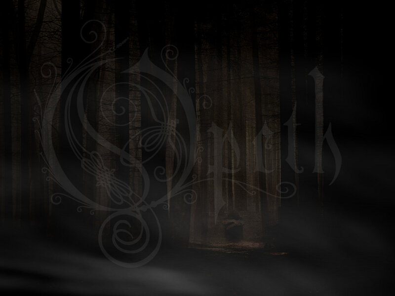 Opeth band logo in forest