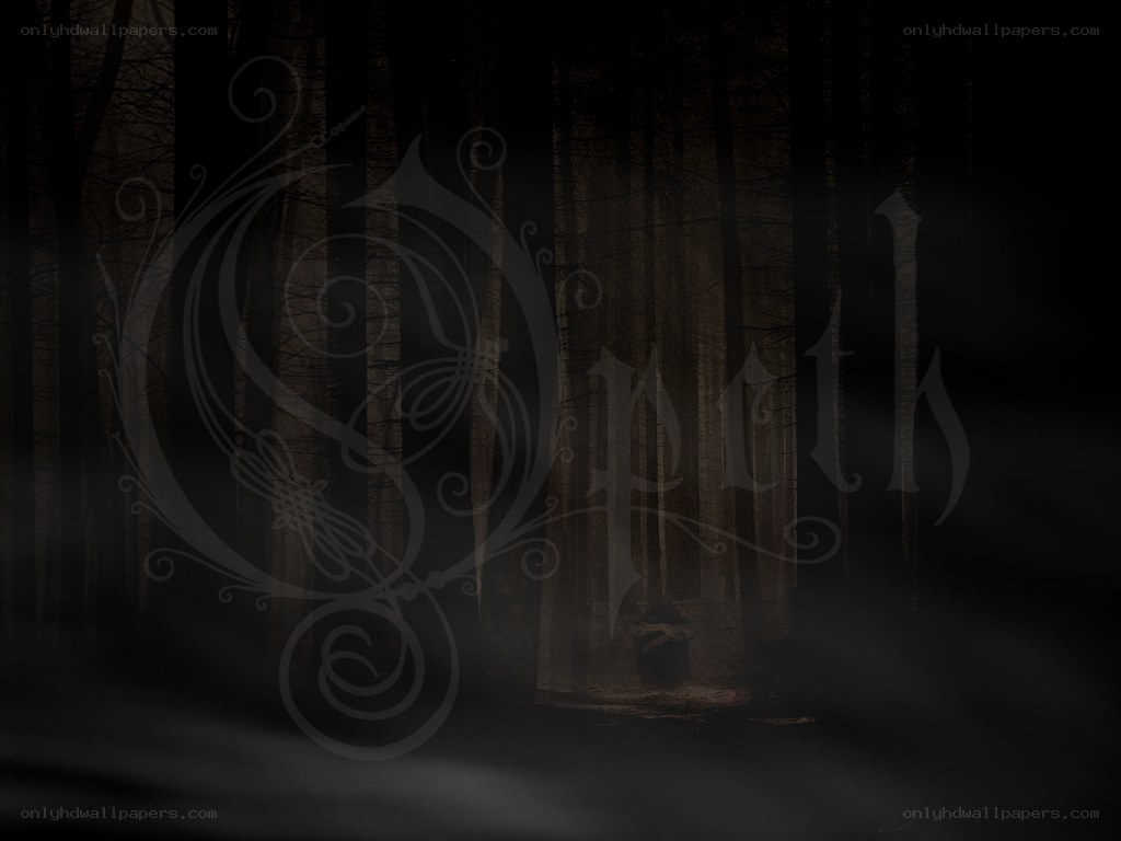 Opeth band logo in forest