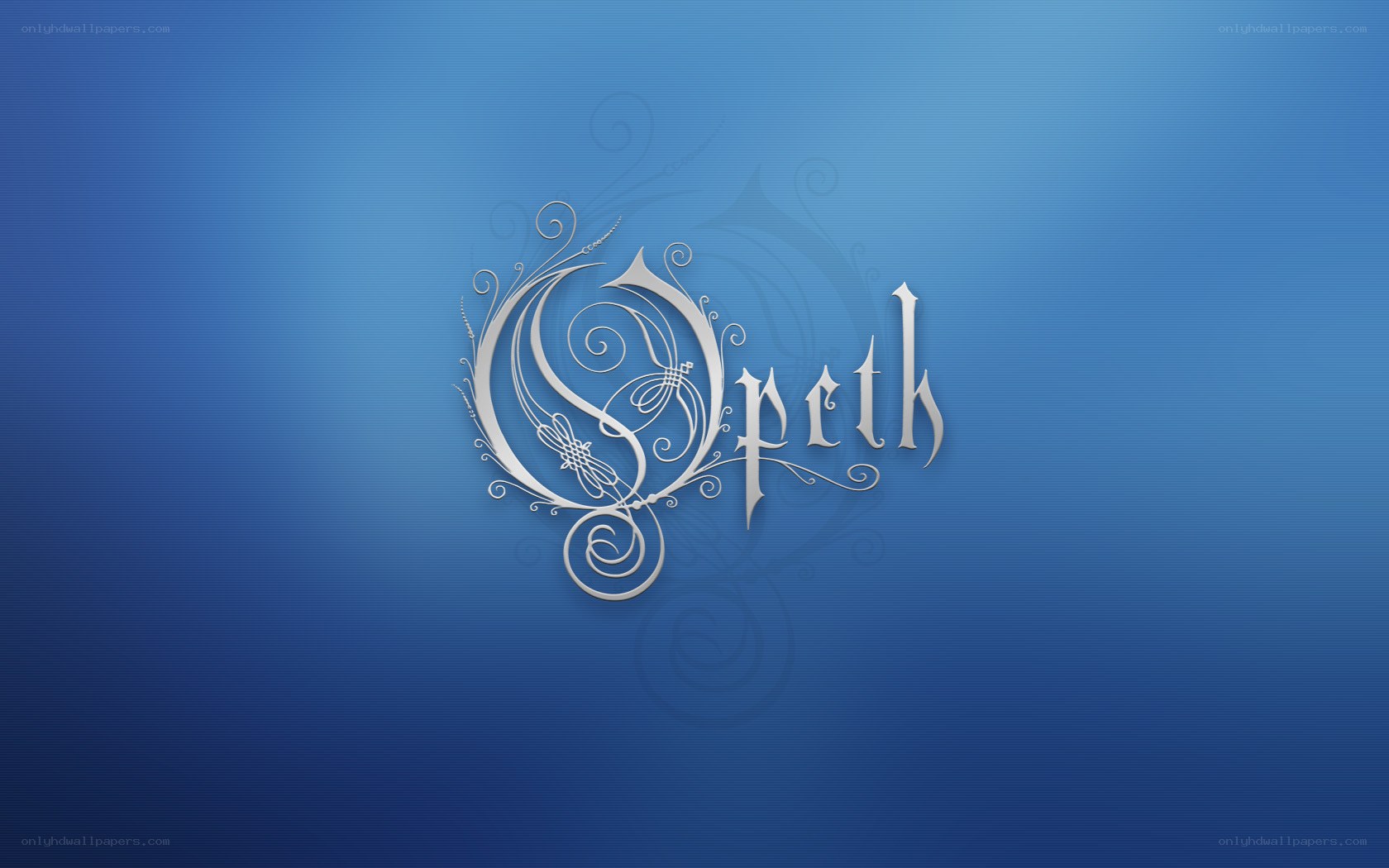Opeth band logo on blue