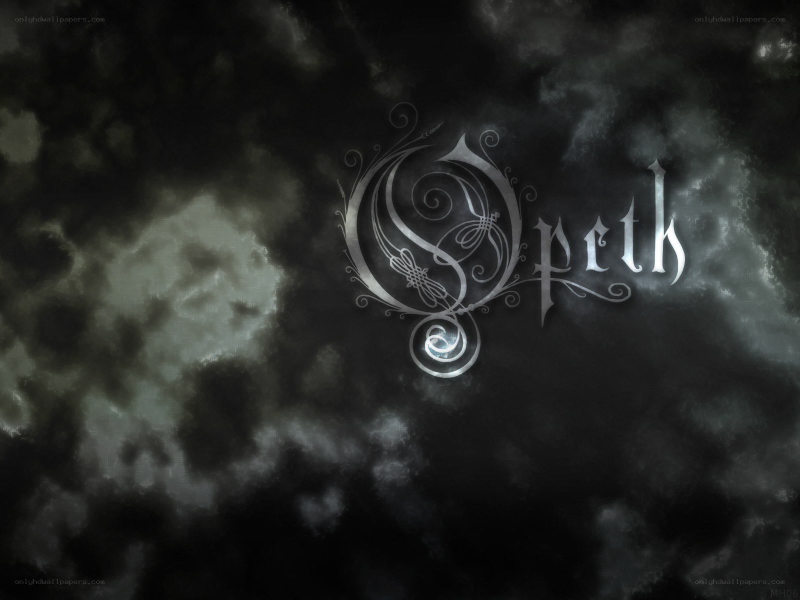 Opeth band logo on dark background