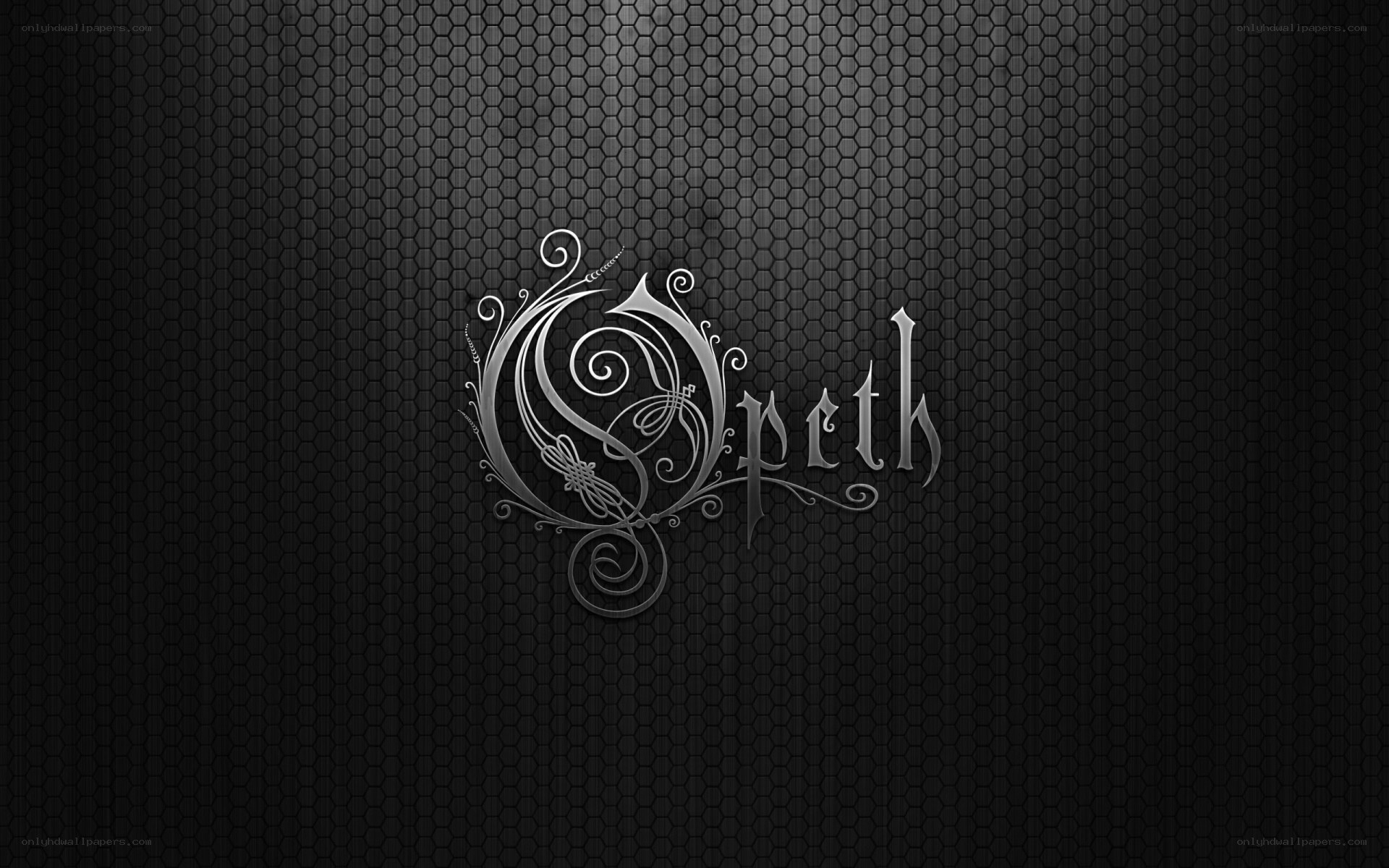 Opeth band logo on dark background