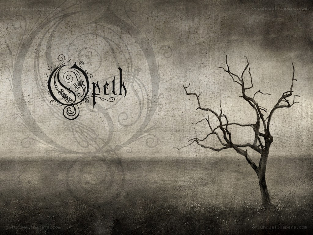 Opeth band logo with barren tree
