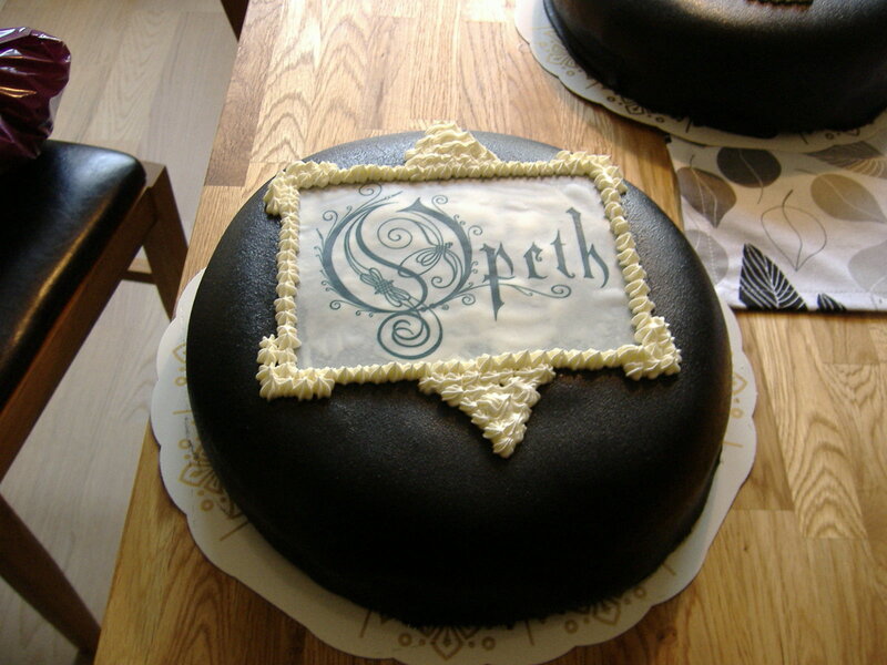 Opeth cake on table