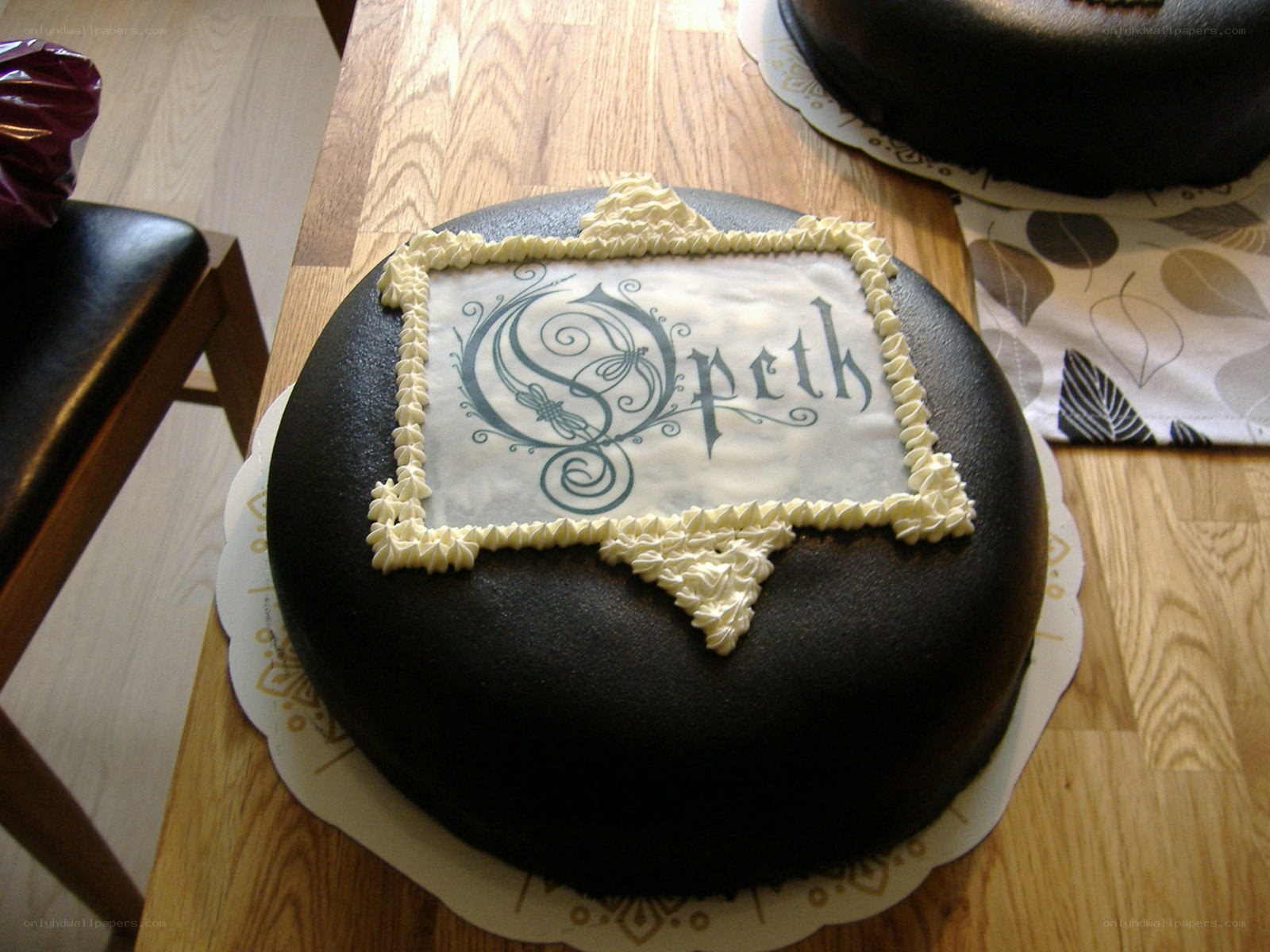Opeth cake on table