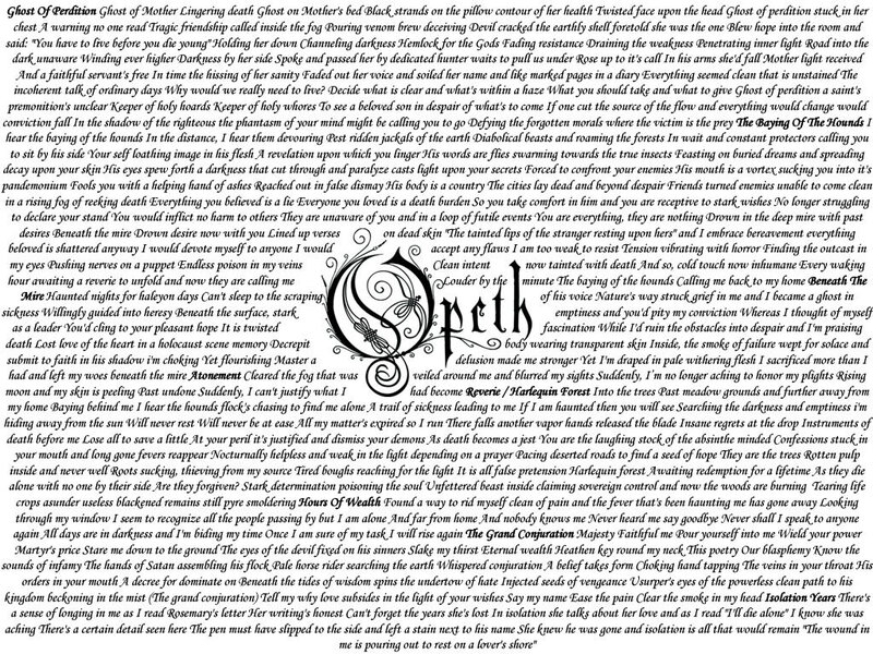 Opeth lyrics with band logo