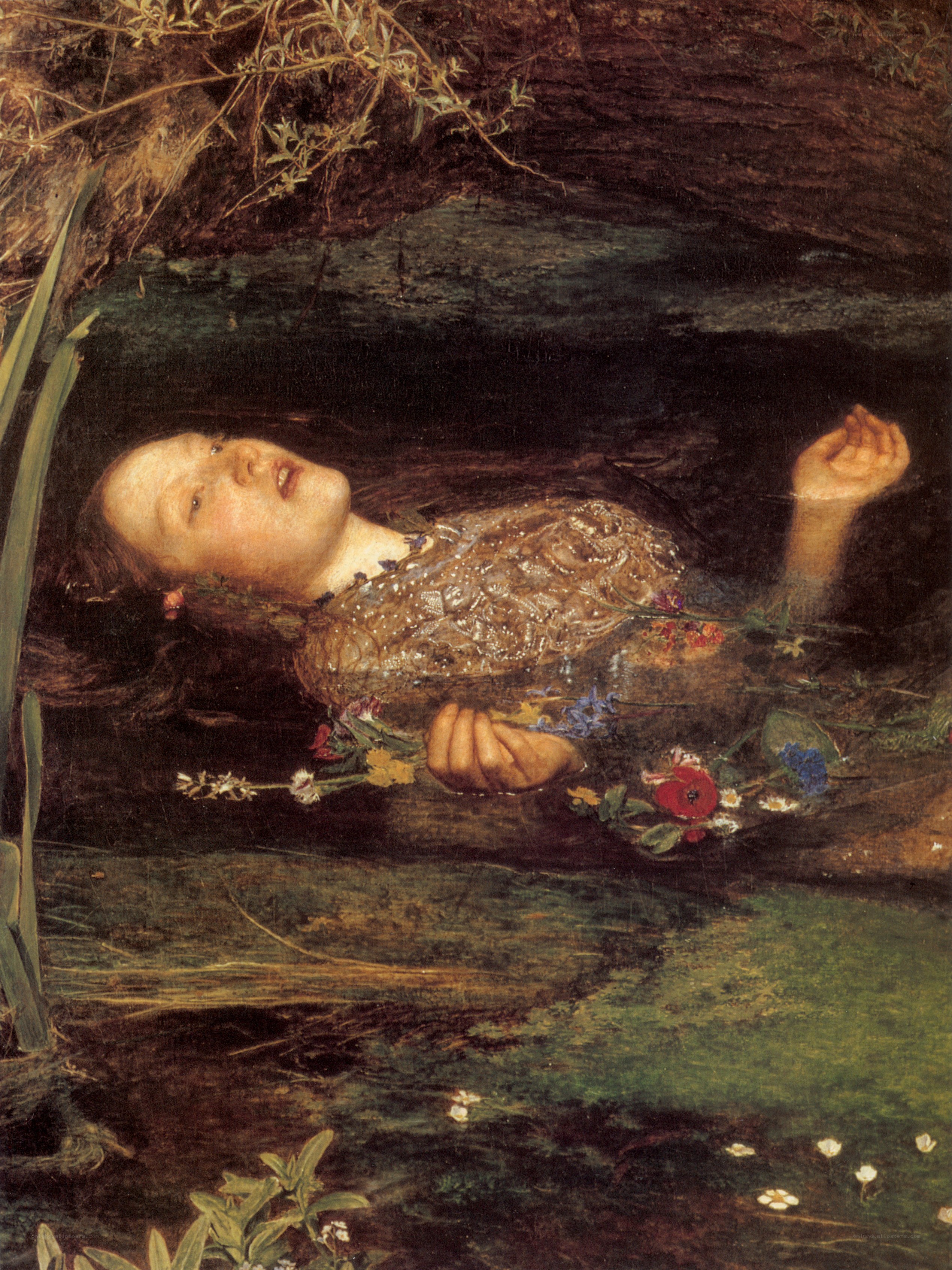 Ophelia in the stream