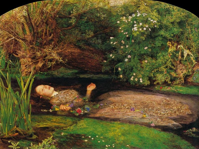Ophelia in the stream
