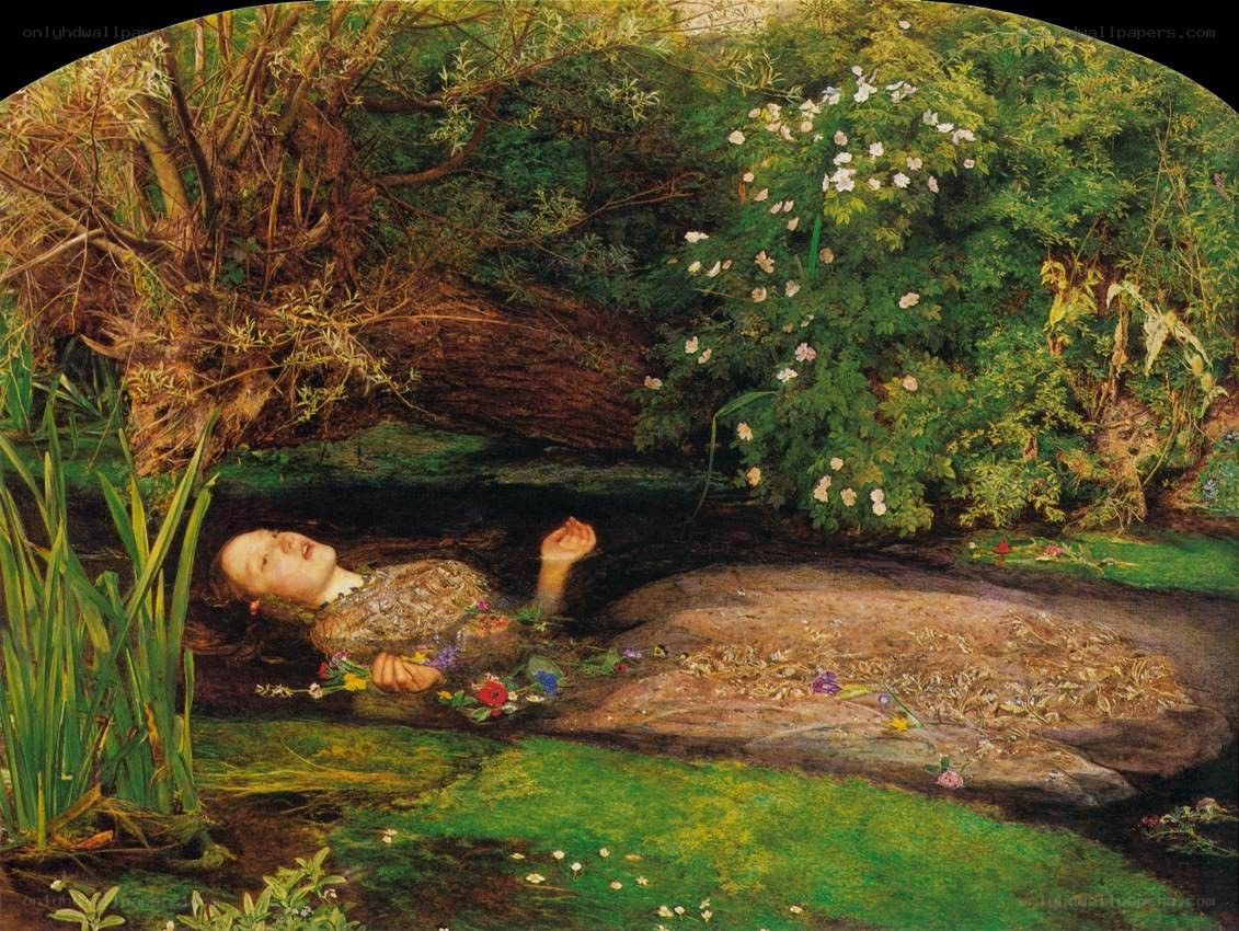 Ophelia in the stream