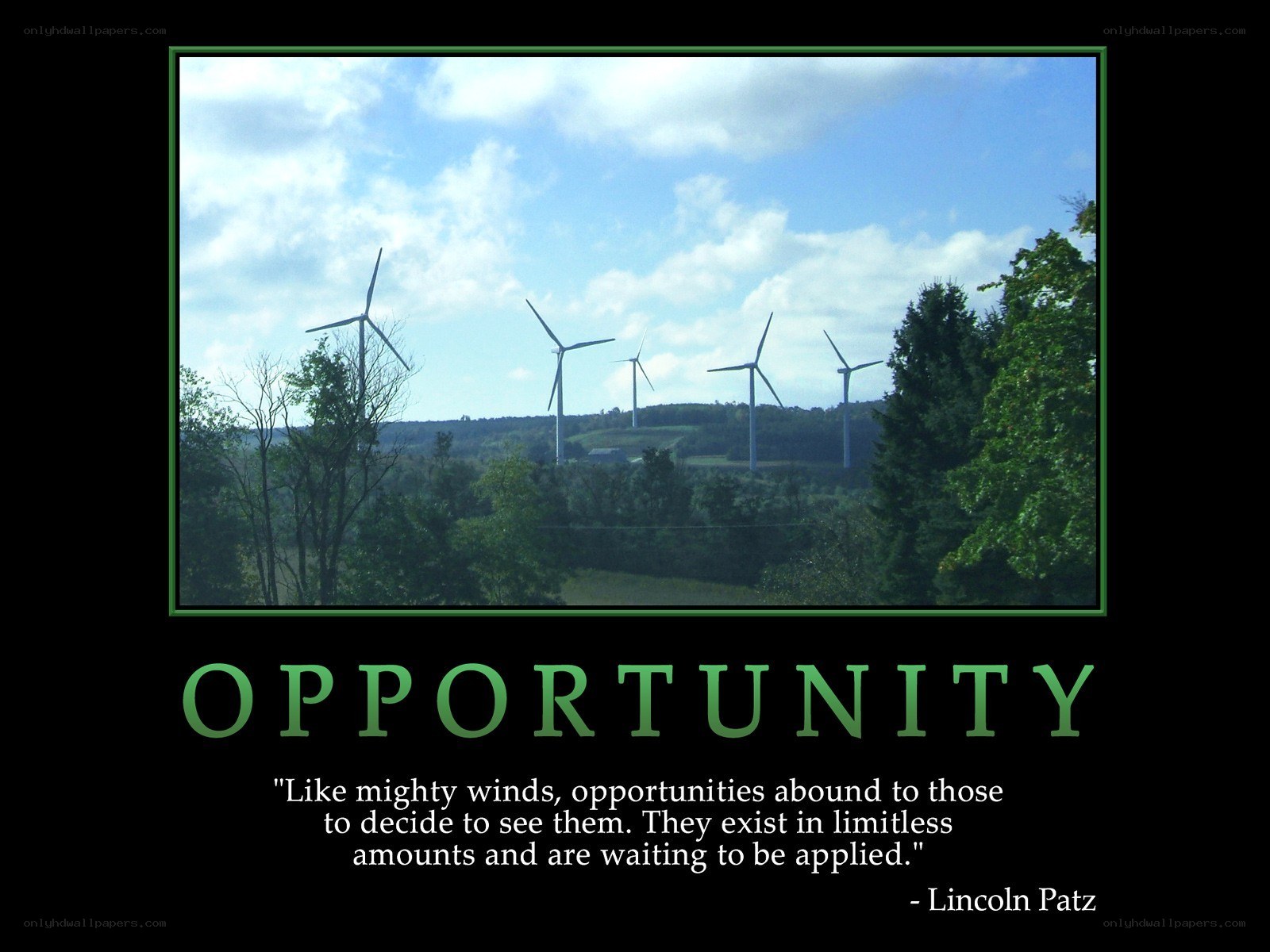 Opportunity with wind turbines