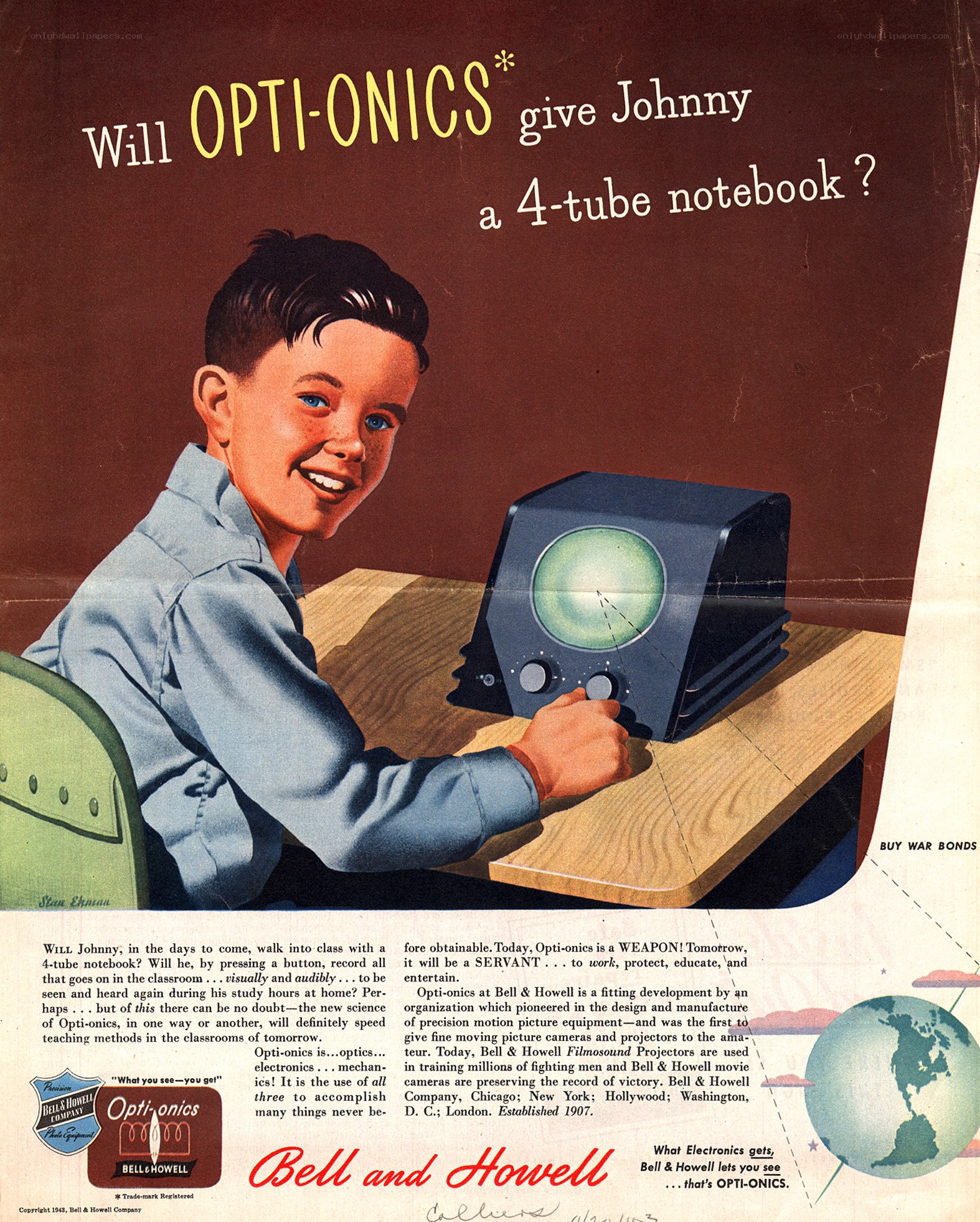 Opti-onics ad for students