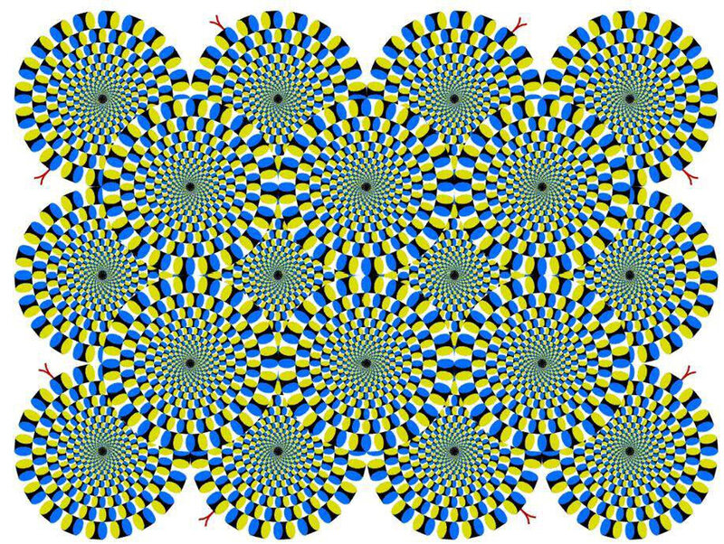 Optical Illusion Circles — Blue, Hypnotic, Abstract, Spiral