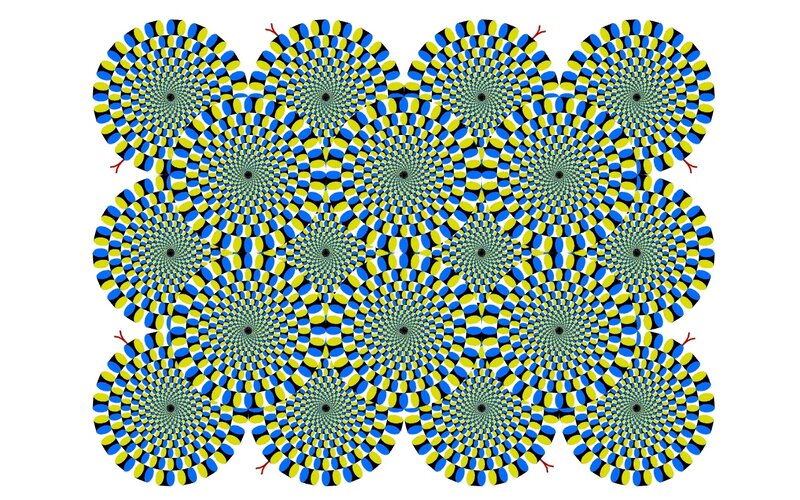 Optical Illusion Circles — Blue, Hypnotic, Abstract