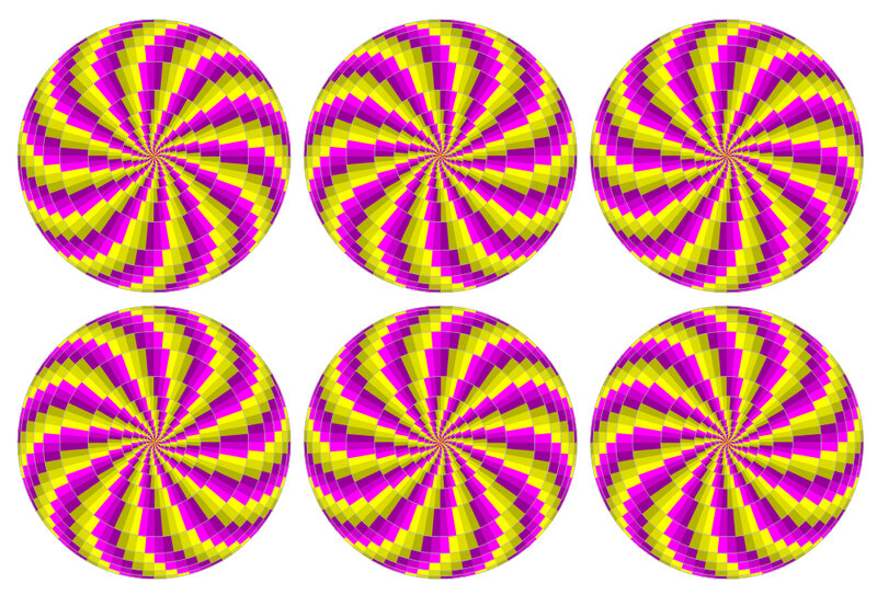 Optical Illusion Circles — Yellow, Hypnotic