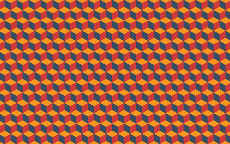 Optical Illusion Cubes — Red, Hypnotic