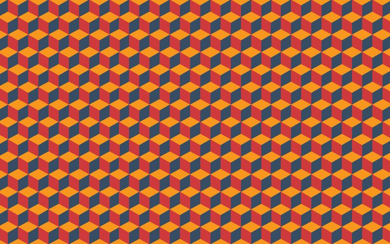 Optical Illusion Cubes — Red