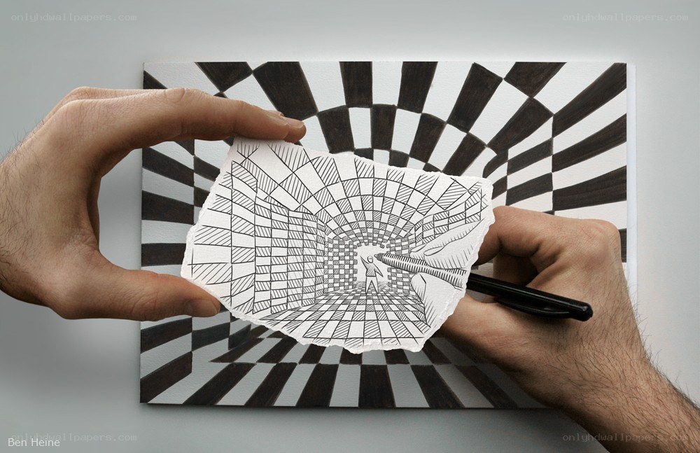 Optical illusion drawing