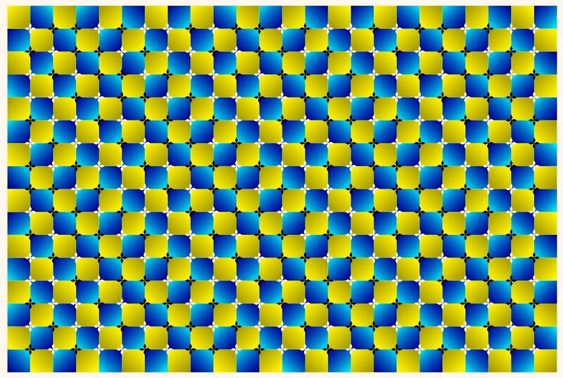 Optical illusion grid pattern