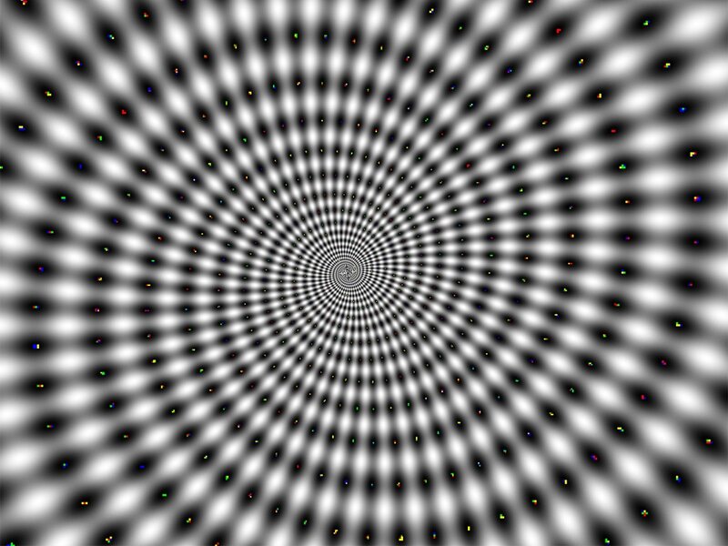 Optical Illusion Pattern — Black, Hypnotic, Abstract, Dots