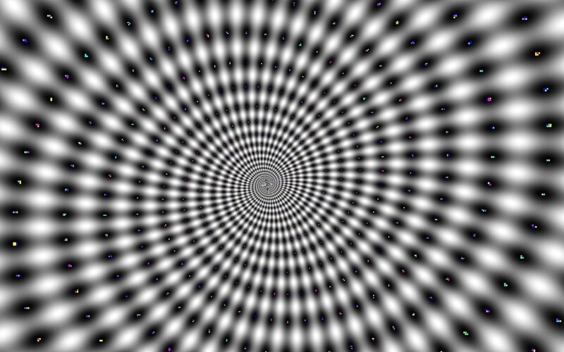 Optical Illusion Pattern — Black, Hypnotic, Abstract, Dots, Tunnel