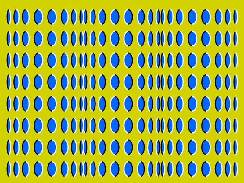 Optical Illusion Pattern — Blue, Hypnotic, Abstract, Circles, Ovals