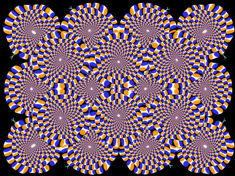 Optical Illusion Pattern — Blue, Hypnotic, Abstract, Circles, Spiral