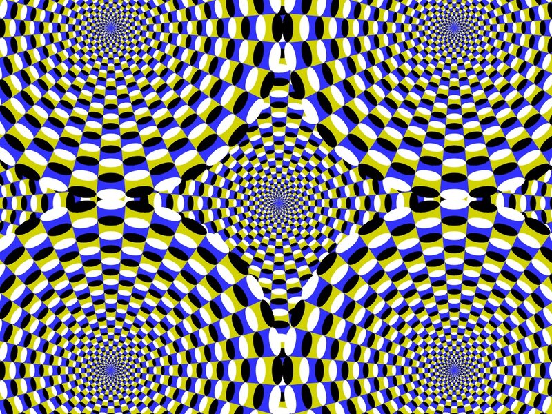 Optical Illusion Pattern — Blue, Hypnotic, Abstract, Circles