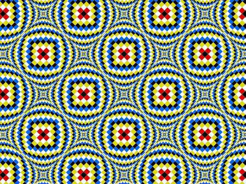 Optical Illusion Pattern — Blue, Hypnotic, Abstract, Diamonds