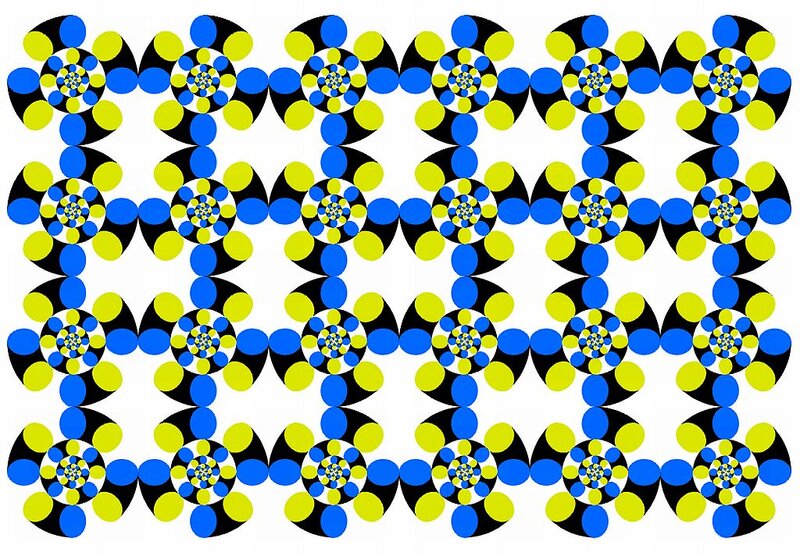 Optical Illusion Pattern — Blue, Hypnotic