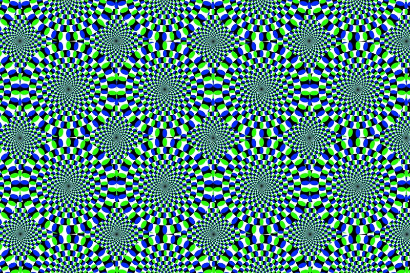 Optical Illusion Pattern — Green, Hypnotic, Abstract, Circles