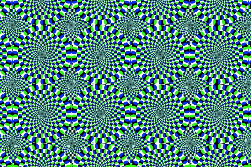 Optical Illusion Pattern — Green, Hypnotic, Abstract