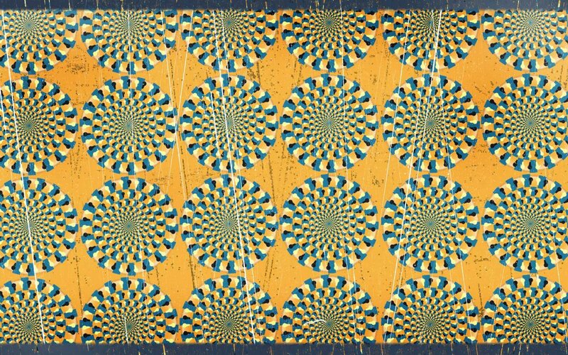 Optical Illusion Pattern — Yellow, Hypnotic, Abstract, Circles