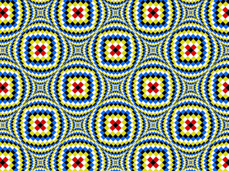 Optical Illusion Pattern — Yellow, Hypnotic, Abstract