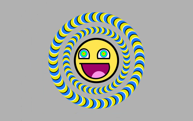 Optical illusion smiley face