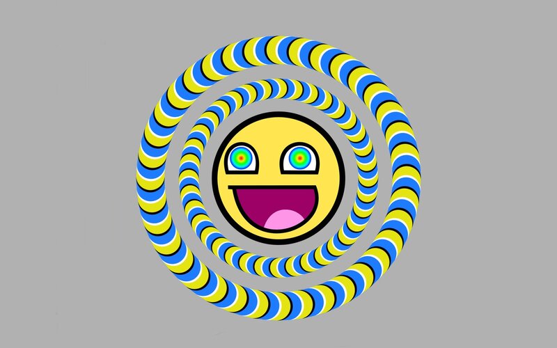 Optical illusion smiley face