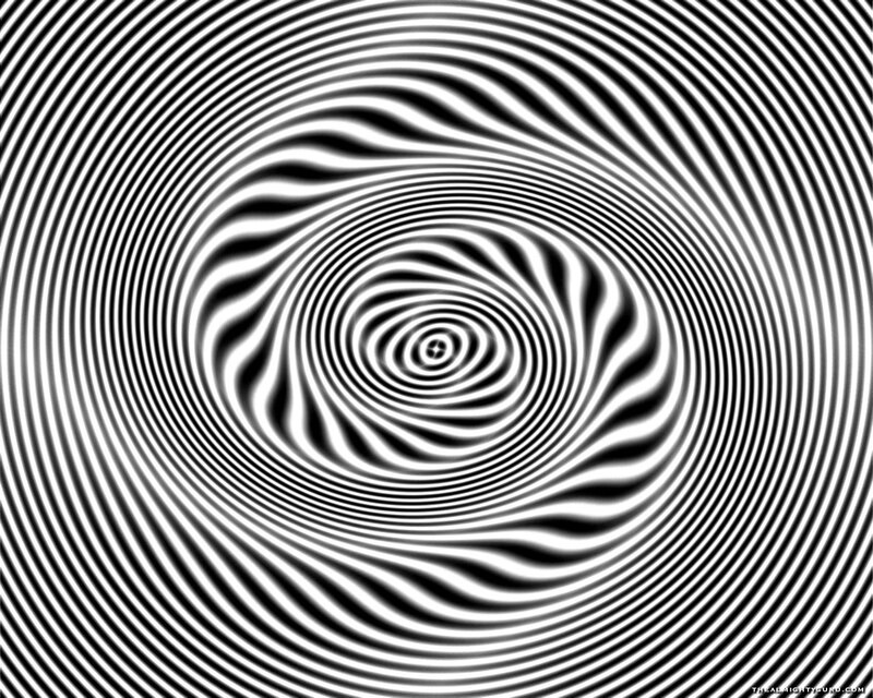 Optical Illusion Spiral — Black, Hypnotic, Abstract, Circles