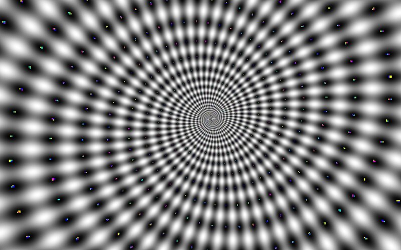 Optical Illusion Spiral — Black, Hypnotic