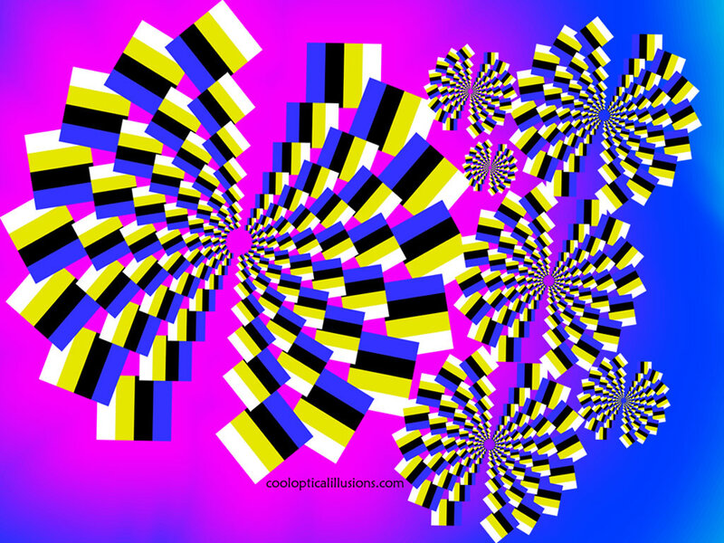 Optical illusion spirals