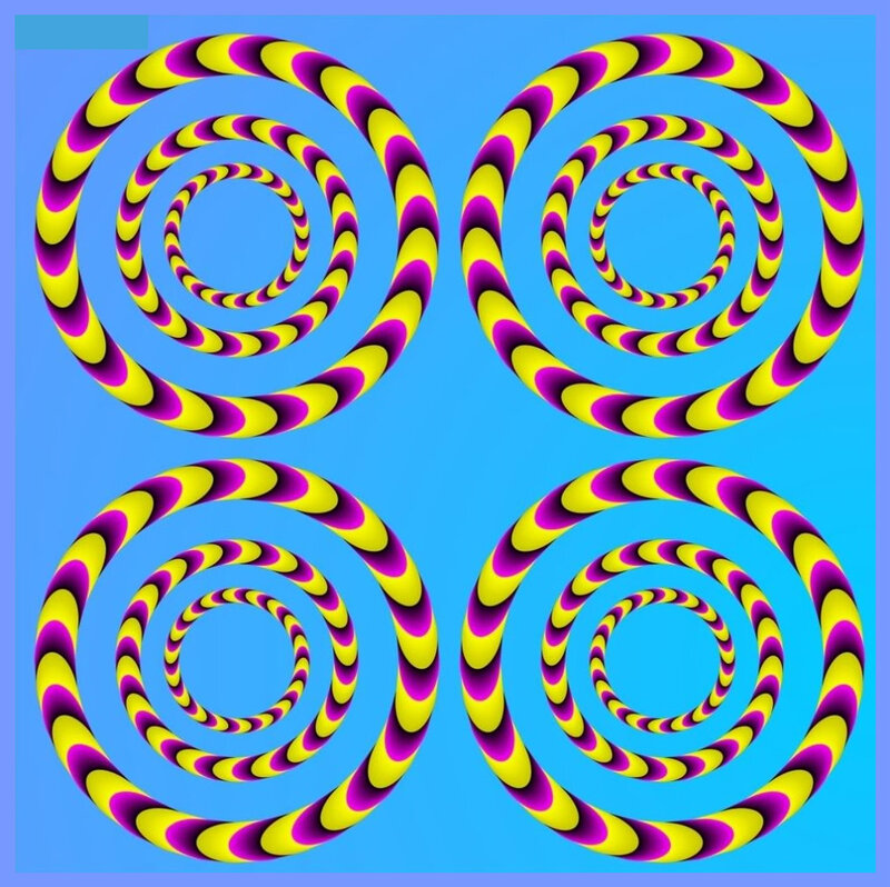 Optical Illusion Spirals — Yellow