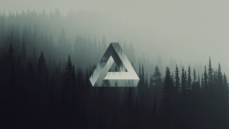 Optical Illusion Triangle — Gray