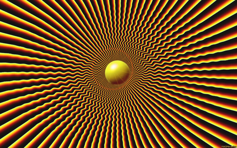 Optical illusion with central sphere