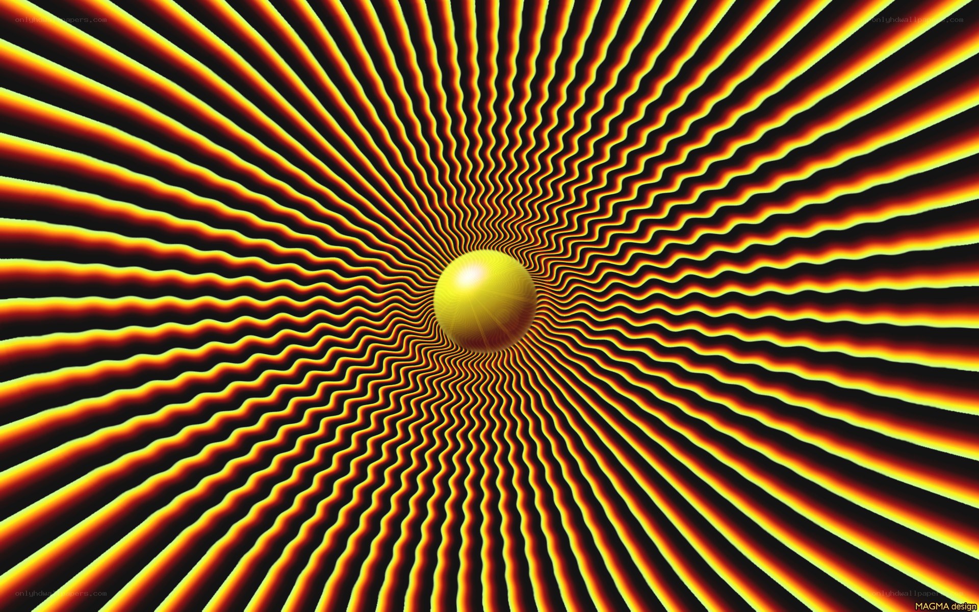 Optical illusion with central sphere