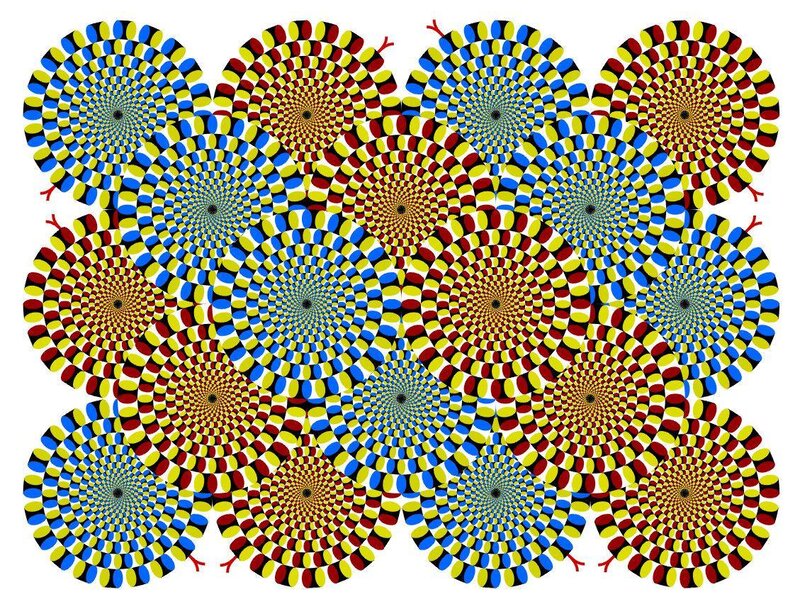 Optical illusion with circular patterns