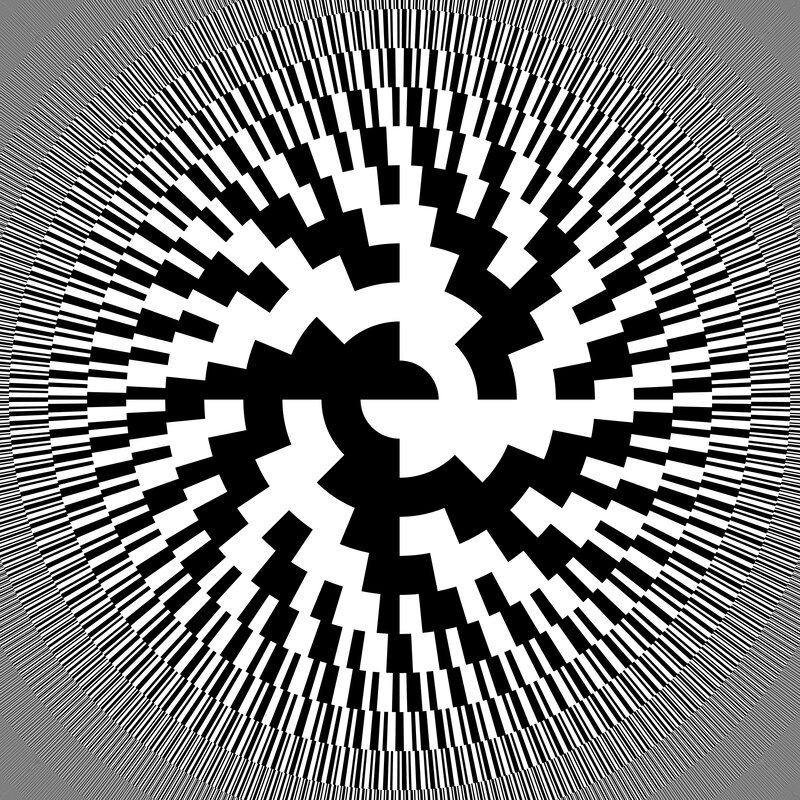 Optical illusion with concentric circles
