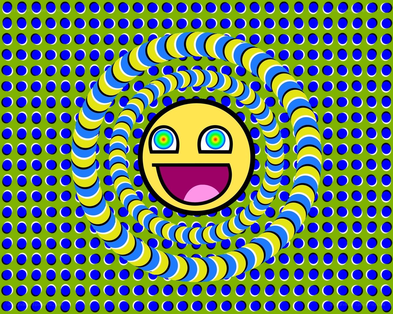 Optical illusion with smiley face